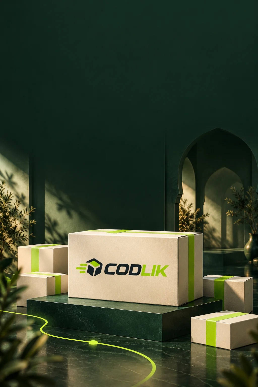 CODLIK parcels in a Moroccan architectural setting